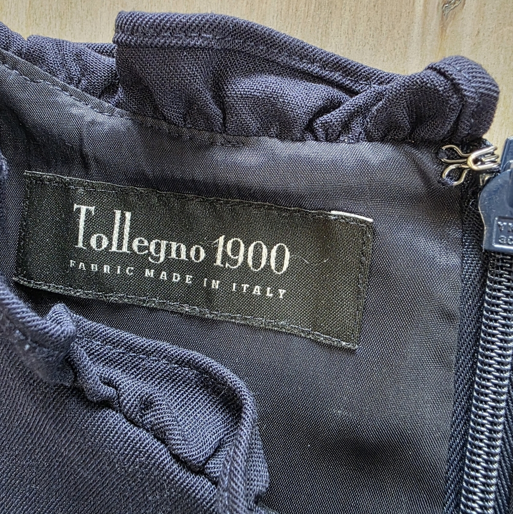 Brooks Brothers Tollegno 1900 Navy Blue Wool Blend Sheath Dress Size 8 - Picture 3 of 14